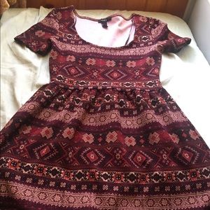 Forever 21 Aztec Boho Print Skater Dress